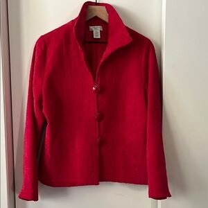 Women’s Petite Laura Ashley Vintage Elegant Red Women's Jacket; Large, Petite